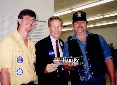 Dan in yellow shirt with Congressman Virgil Goode & former ABATE Chairman Dave Sutton