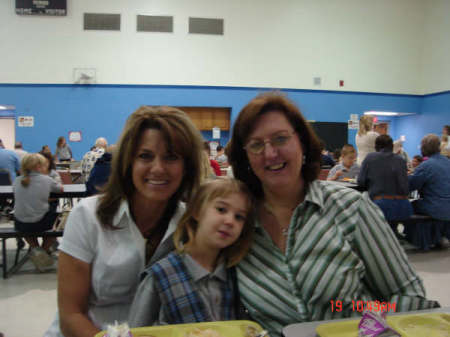 my granddaughter at school with me( white shirt) and other grandma
