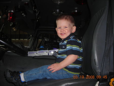 Lucas in the Fire Truck