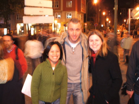 ME, Marcel, and Sara - Post Real Madrid vs. Zaragoza game in Madrid, Spain