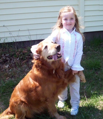 Emma 4, and her dog Murray 10