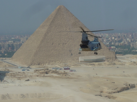 helo near the pyramids