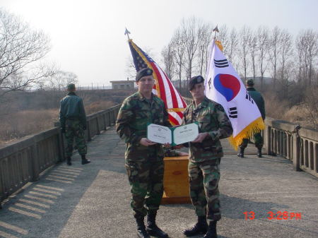Me and Major Woodard at Korean DMZ