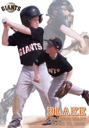 Blake's pitching, catching, & batting collage