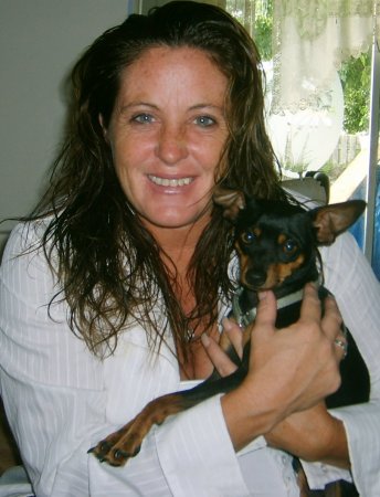 Cathy with dog pookie