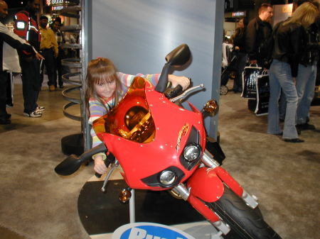 Corinne in a Buell