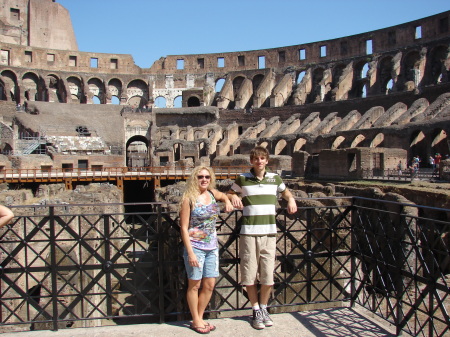 My son and I at the Colusseum in Rome