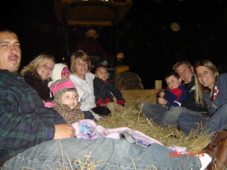 my family on a halloween hayride