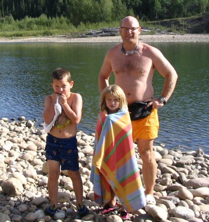 Kurt, Keenan, and Serena Wapiti River August 2006