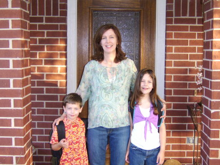Me and my kids- Jenna (7) and Jonathan (5) on their first day of school - Aug 2006