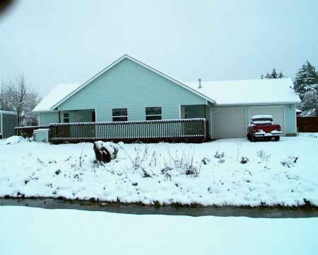 Small house during winter