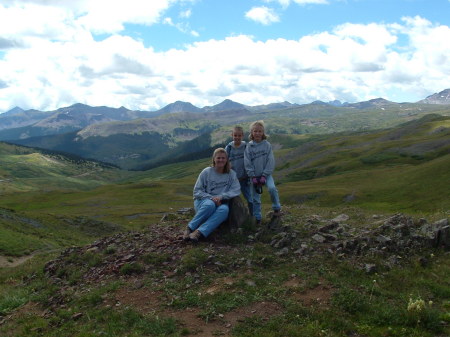 Kristi and Kids at the summit of Stony Pass