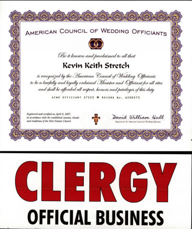 Kevin Stretch, License to Wed