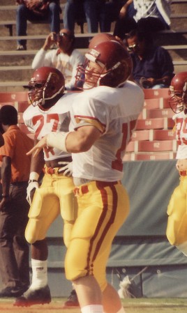 During the college years at good ol' USC...warming-up for the UCLA game