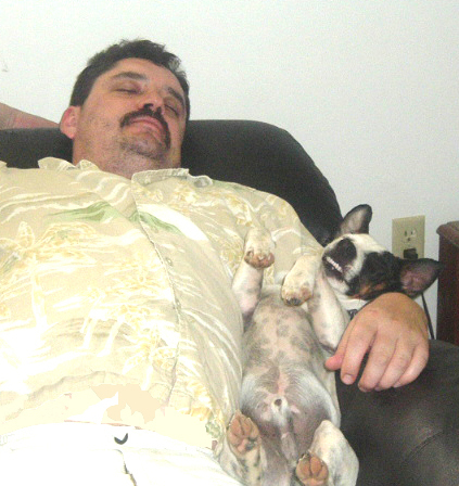 Me and my dog sleeping on the recliner. (2007)