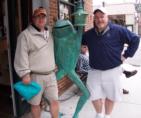 My best friend Todd and I hanging out with that frog again!