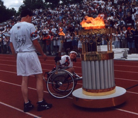 Carrying the Olympic Torch in 1996