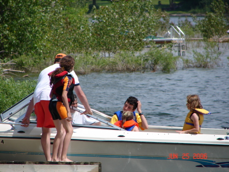 boating at Conestoga Lake, Mom's cottage
