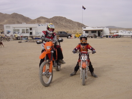 Dave and my son Brandon on their KTM's