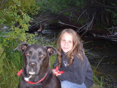 My daughter Maddy & our dog Mesha