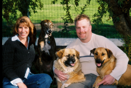 Chris and I with the dogs