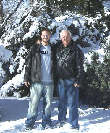 My son Jeff with me last year after a snow.