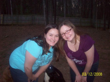 My little sister and I in my back yard