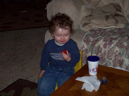 Cameron, 1 1/2 years  He has some crazy hair!