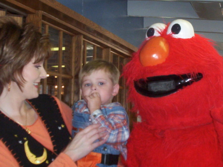 Jackson, Mommy and Elmo