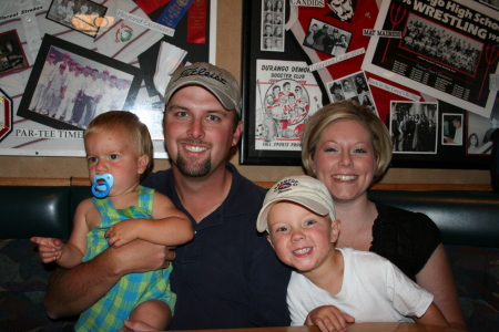 My son, Jason, and Wife, Lindy, with my daughter's children, Teylan and Caden 2006