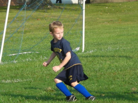 Trenton playing soccer