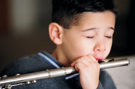 My son, Daniel pretending to play the flute
