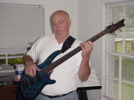 Denny on his Bass Guitar
