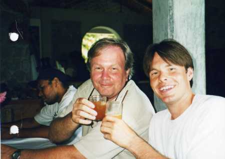 My oldest son Steve and I on some carribean trip (More Rum Please!)