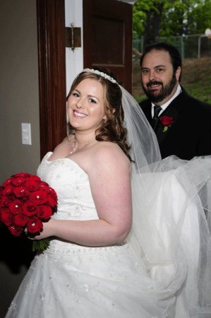 Cynthia on her wedding day with Daddy.