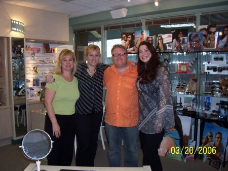 Me at work with co-workers and "according to Jim" star Larry Campbell