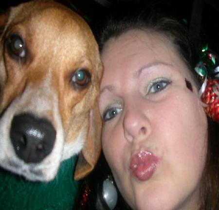 2006 tacky Christmas Sweater Party pic w/ my pup Butters