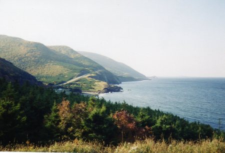 view of cabot trail, cape breton, ns