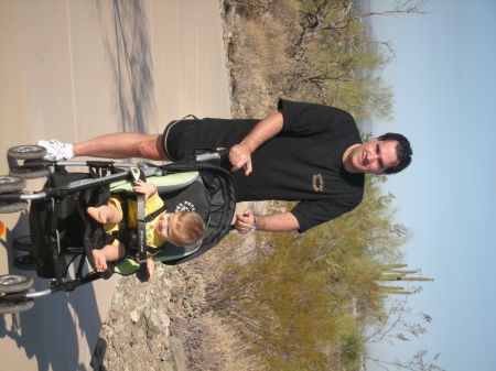 Tony & Easton on a morning jog