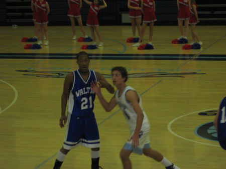 Tyler Playing Basketball for Pope