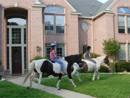 Riding in the front yard