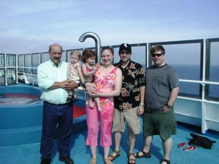 Family on the deck