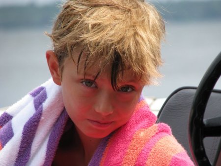 Teddy after a dunk in the lake.