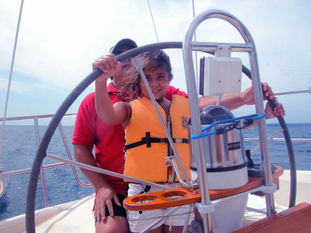 Sydney and Daddy sailing 2006