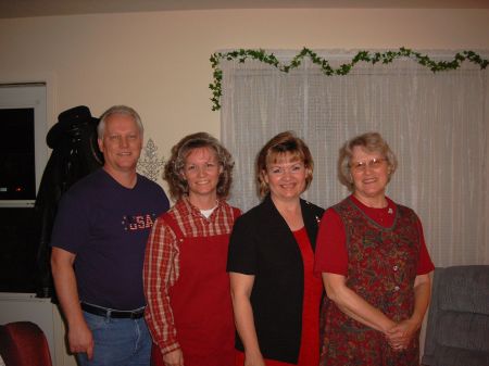 My Mom, Sister's & me at 2002 Christmas Party