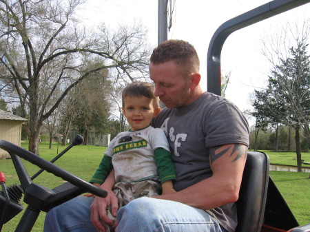 timothy & michael on tractor
