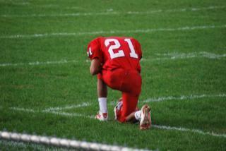 My grandson, Jarrod, before his game