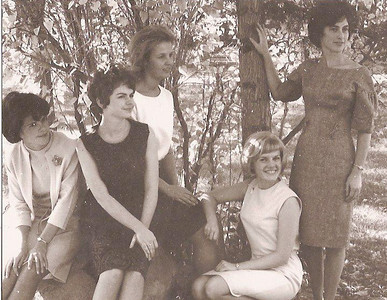 Heather with girls from my dorm - CBC - 1961