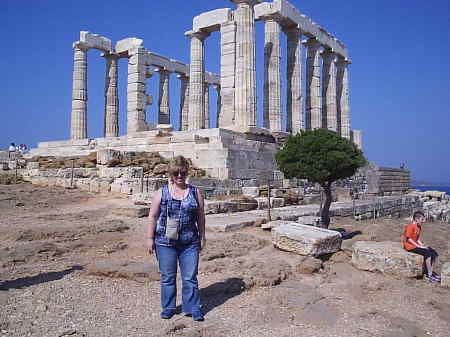 Me at the Temple of Poseidon, Cape Sounion, Greece