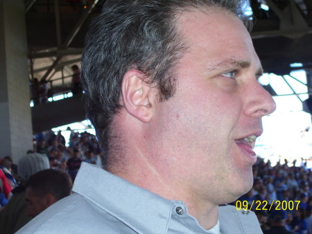 Hubby at Cubs game.